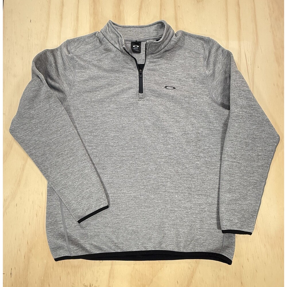 Oakley Pullover Mens Gray 1/4 Zip Long Sleeve Athletic Performance Top XL